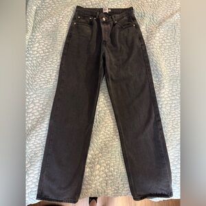 Princess Polly asymmetrical black jeans